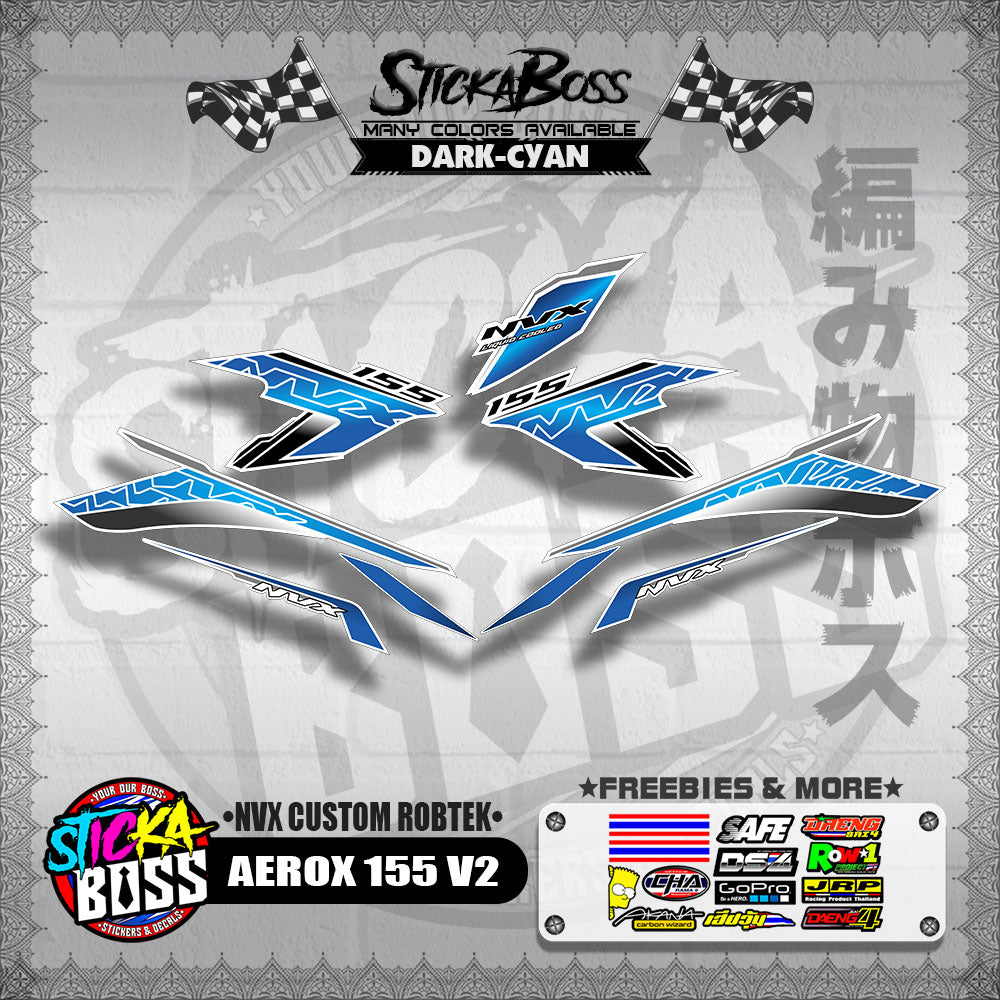 AEROX 155 V2 DECALS ( NVX CUSTOM ROBTEK )【WITH FREEBIES】