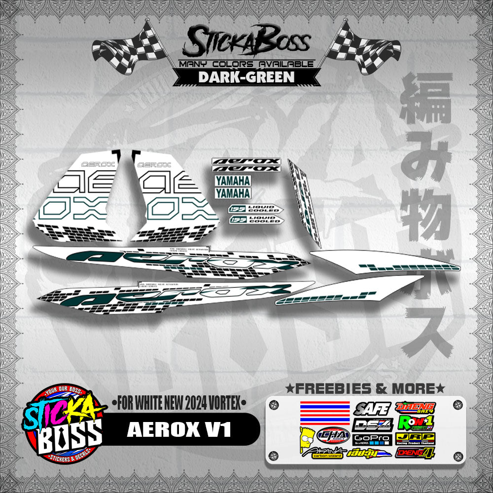 AEROX 155 V1 DECALS ( FOR WHITE NEW 2024 VORTEX )【WITH FREEBIES】