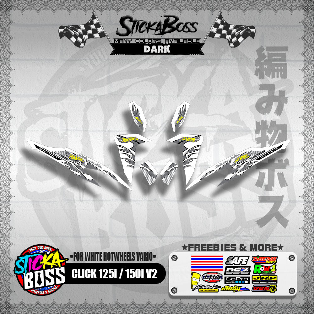 CLICK 125i / 150i V2 DECALS ( FOR WHITE HOTWHEELS VARIO )【WITH FREEBIES】
