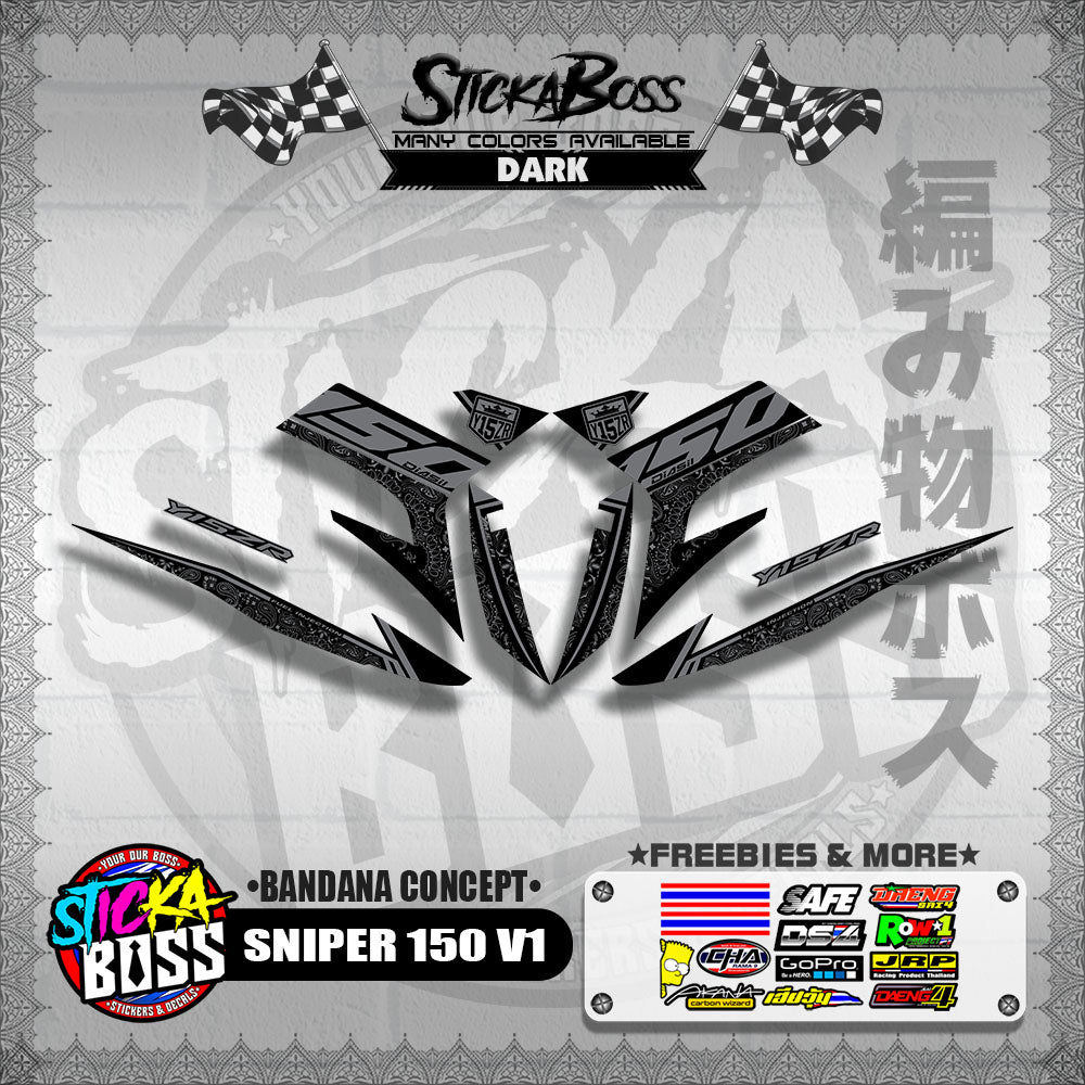 SNIPER 150 V1 DECALS ( BANDANA CONCEPT )【WITH FREEBIES】