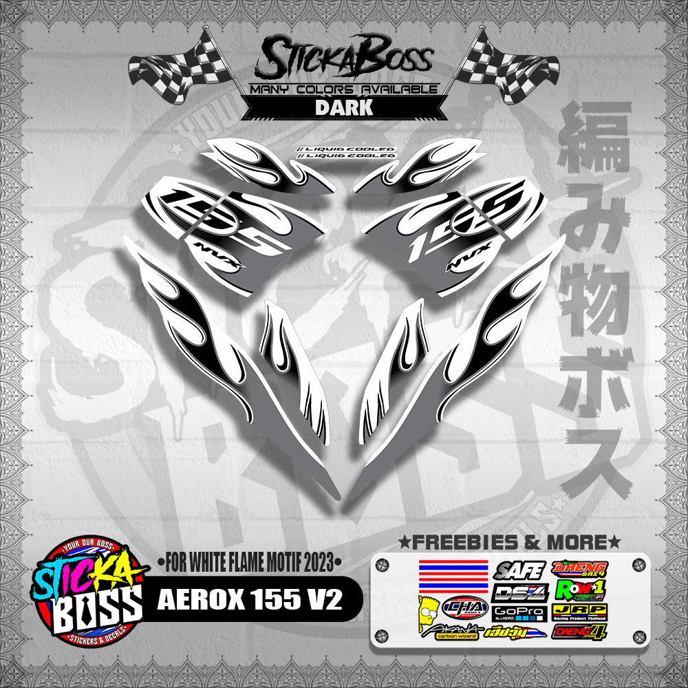 AEROX 155 V2 ( FOR WHITE FLAME MOTIF 2023 )【WITH FREEBIES】