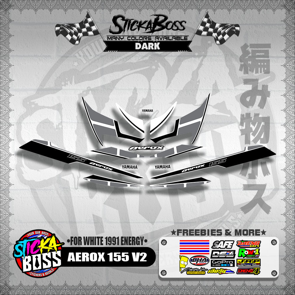 AEROX 155 V2 DECALS ( FOR WHITE 1991 ENERGY )【WITH FREEBIES】
