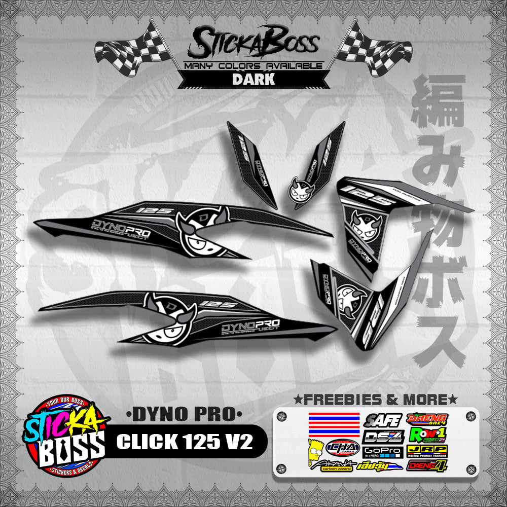 CLICK 125 V2 DECALS ( DYNO PRO )【WITH FREEBIES】