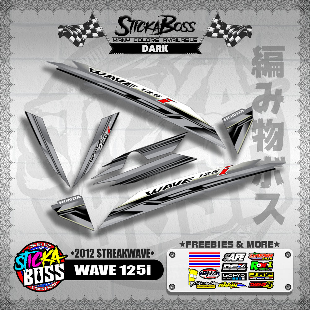 WAVE 125i DECALS ( 2012 STREAKWAVE )【WITH FREEBIES】