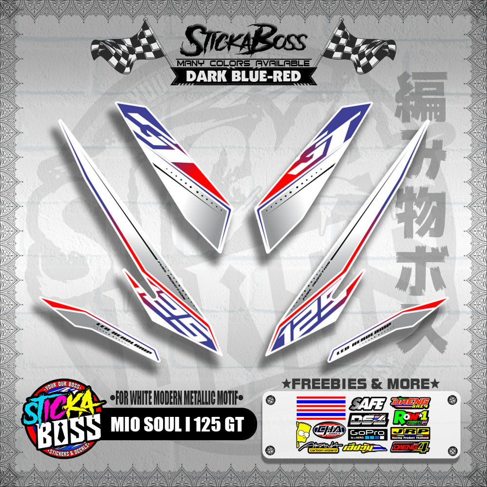 MIO SOUL I 125 GT DECALS ( FOR WHITE MODERN METALLIC MOTIF )【WITH FREEBIES】