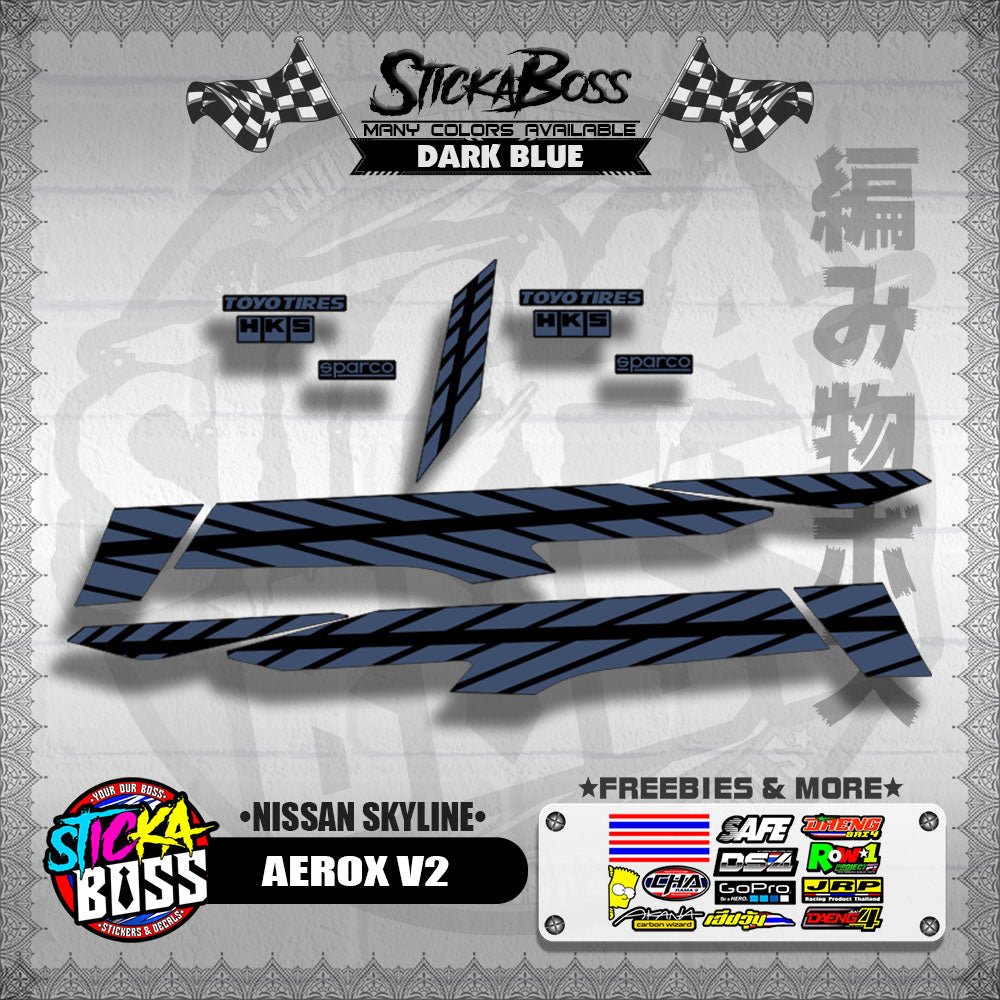 AEROX V2 DECALS ( NISSAN SKYLINE )【WITH FREEBIES】