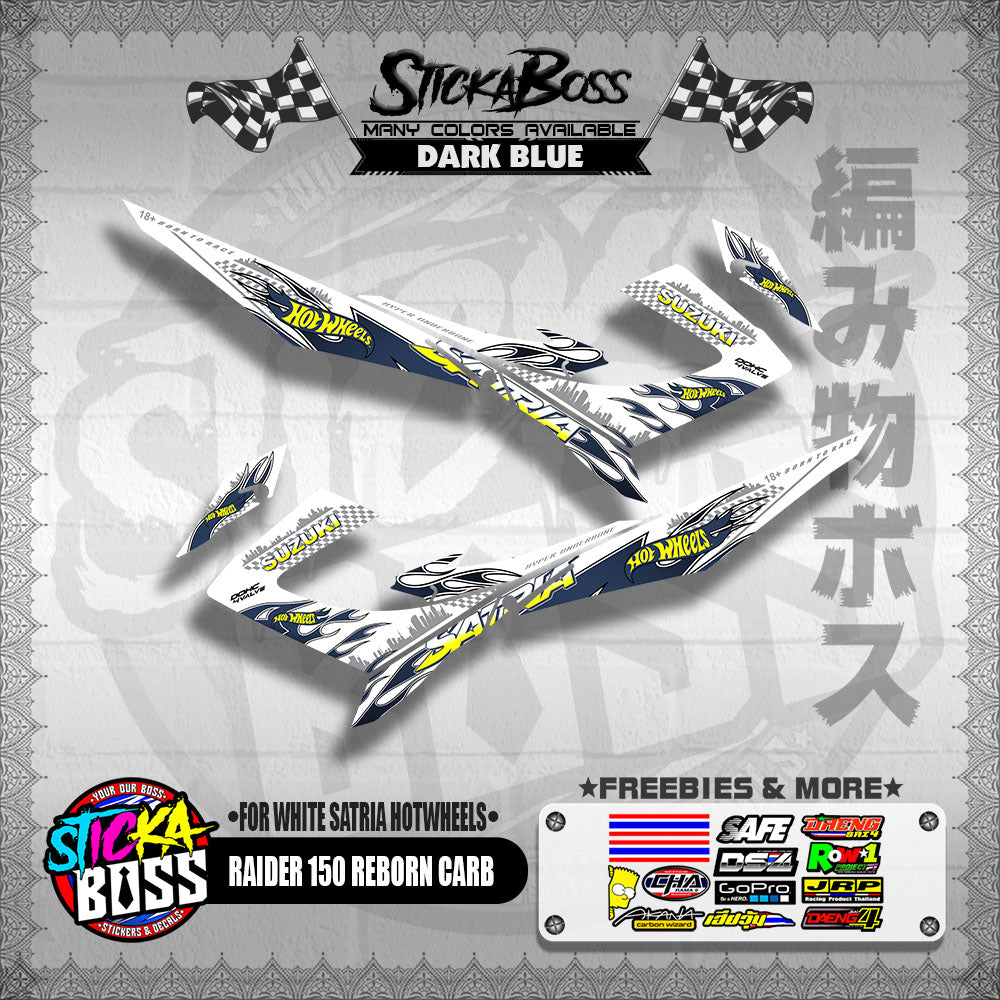 RAIDER 150 REBORN CARB DECALS ( FOR WHITE SATRIA HOTWHEELS )【WITH FREEBIES】