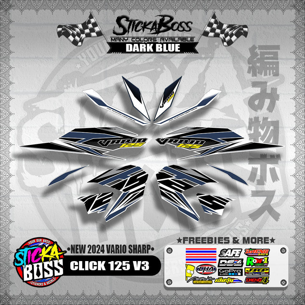 CLICK 125 V3 DECALS ( NEW 2024 VARIO SHARP )【WITH FREEBIES】