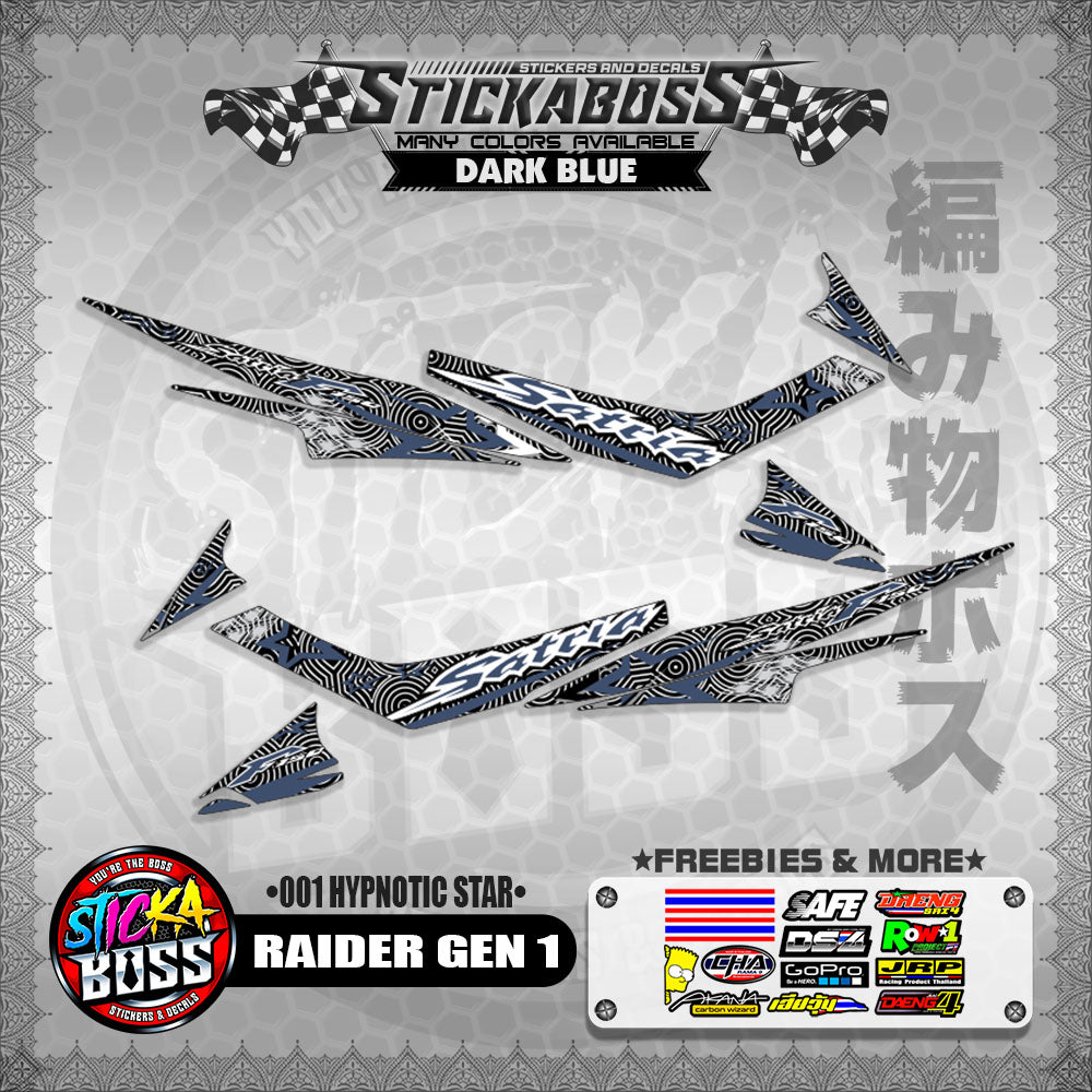 RAIDER GEN 1 MALAYSIAN STICKER DECALS (001 HYPNOTIC STAR)【WITH FREEBIES】