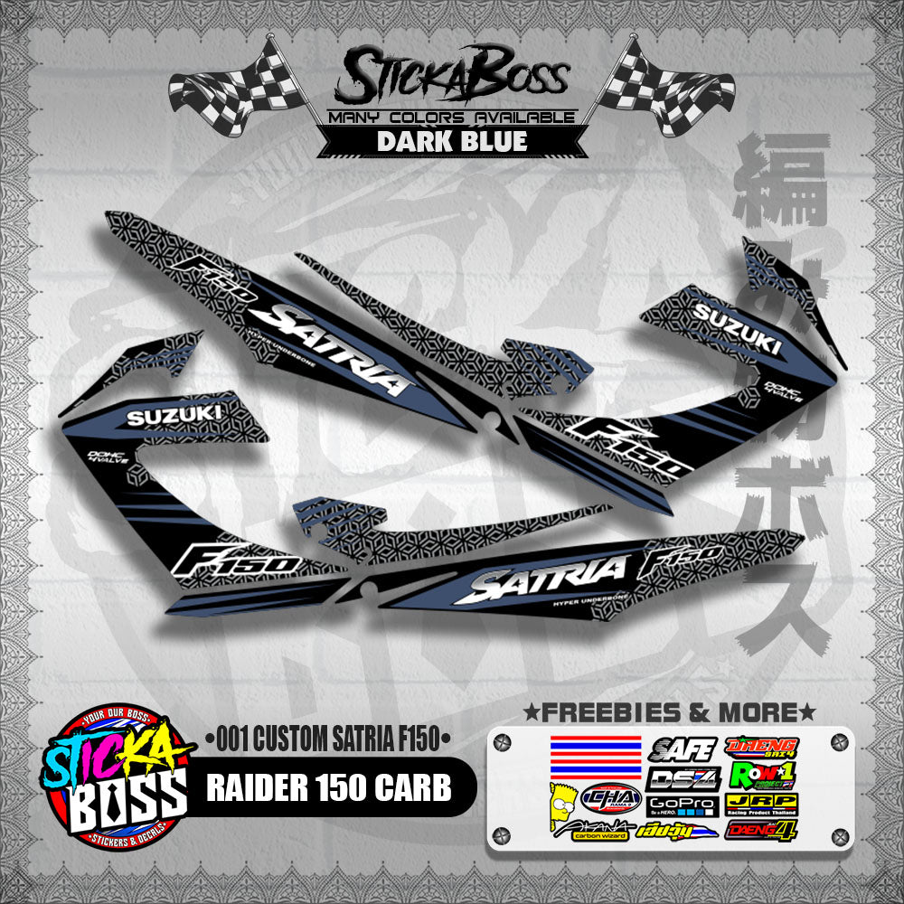RAIDER 150 CARB DECALS ( 001 CUSTOM SATRIA F150 )【WITH FREEBIES】