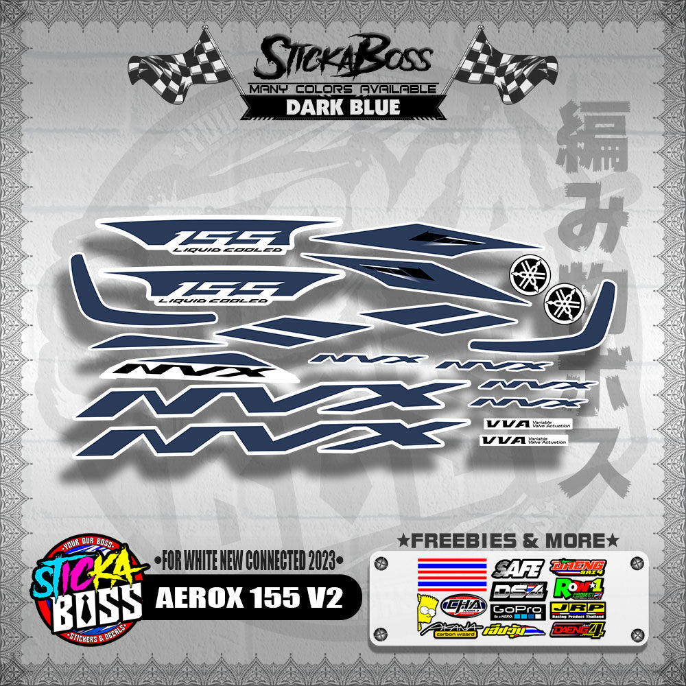 AEROX 155 V2 DECALS ( FOR WHITE NEW CONNECTED 2023 )【WITH FREEBIES】