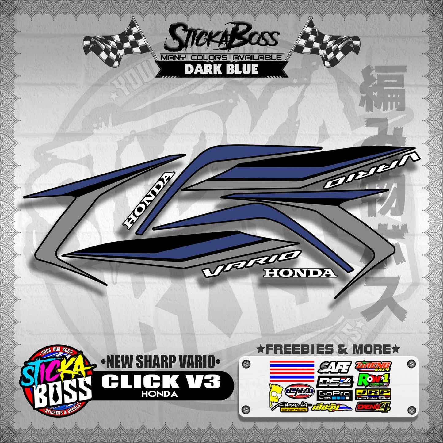 CLICK V3 DECALS ( NEW SHARP VARIO )【WITH FREEBIES】