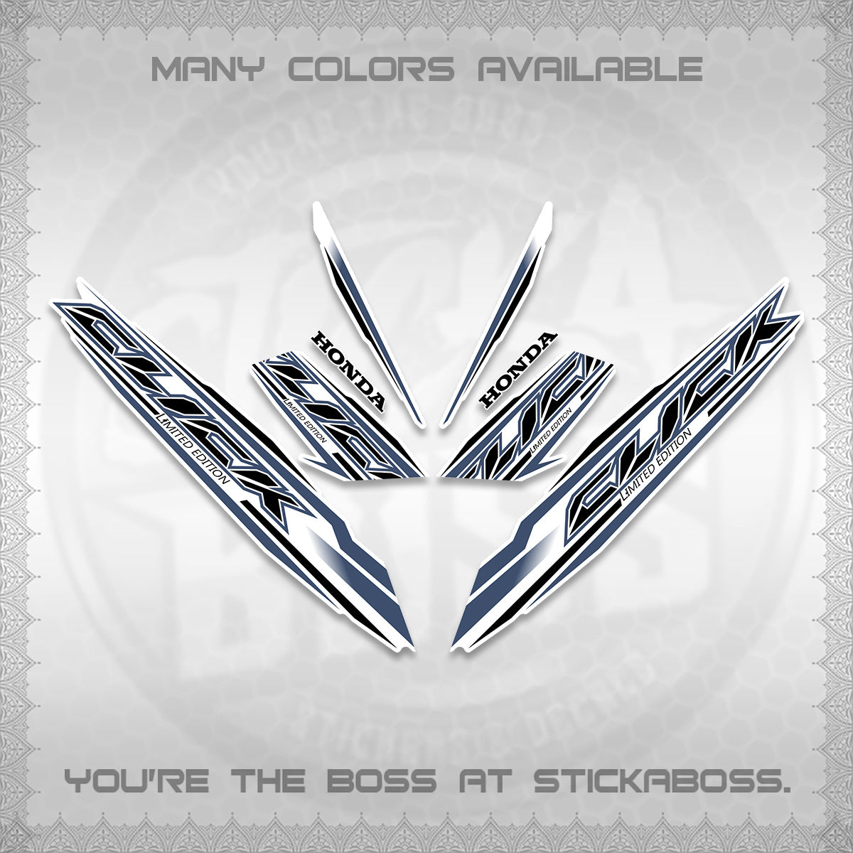 CLICK 125 V3 INDO FOR WHITE DECALS (2024 SV 13-A2 STYLE) STICKER KITS By STICKABOSS
