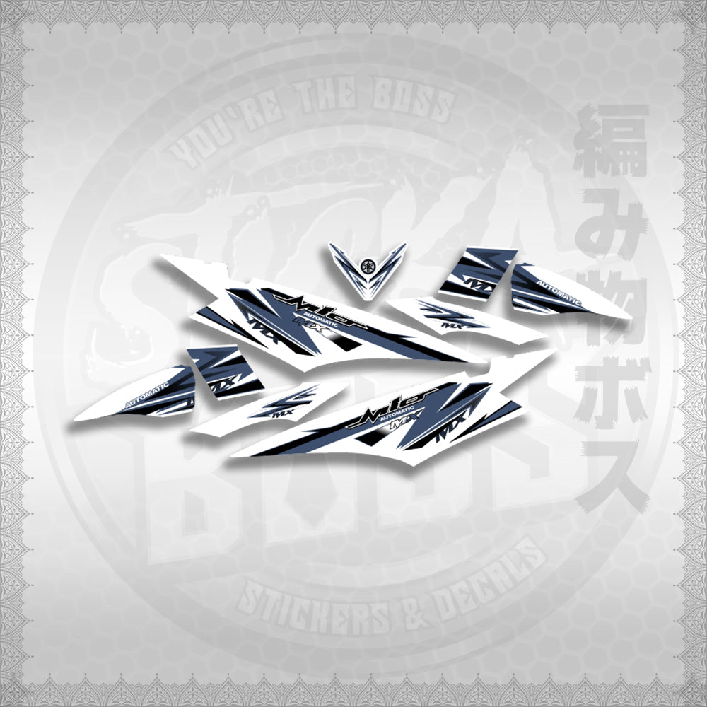 MIO SOUL I STRIPING CARBURETOR FOR WHITE STICKER DECALS By STICKABOSS (SOFIE LAMINATED WATERPROOF)