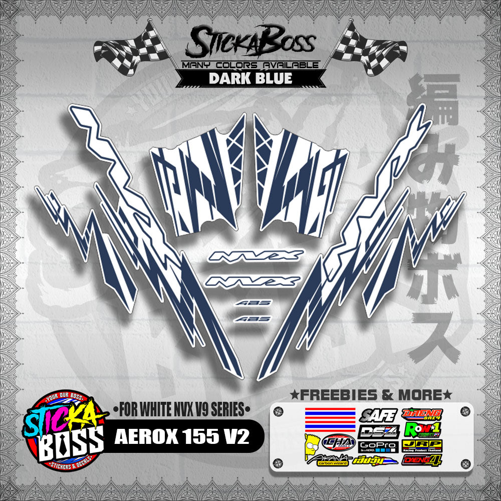AEROX 155 V2 DECALS ( FOR WHITE NVX V9 SERIES )【WITH FREEBIES】