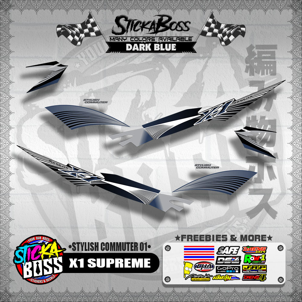 X1 SUPREME DECALS ( STYLISH COMMUTER 01 )【WITH FREEBIES】