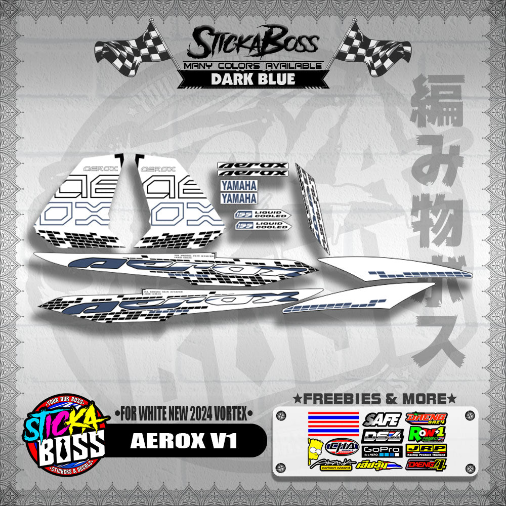 AEROX 155 V1 DECALS ( FOR WHITE NEW 2024 VORTEX )【WITH FREEBIES】