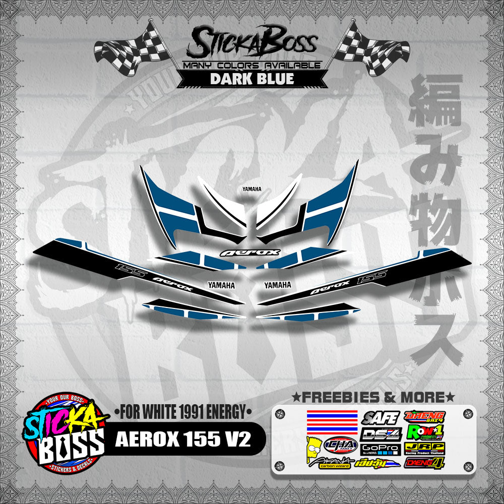 AEROX 155 V2 DECALS ( FOR WHITE 1991 ENERGY )【WITH FREEBIES】