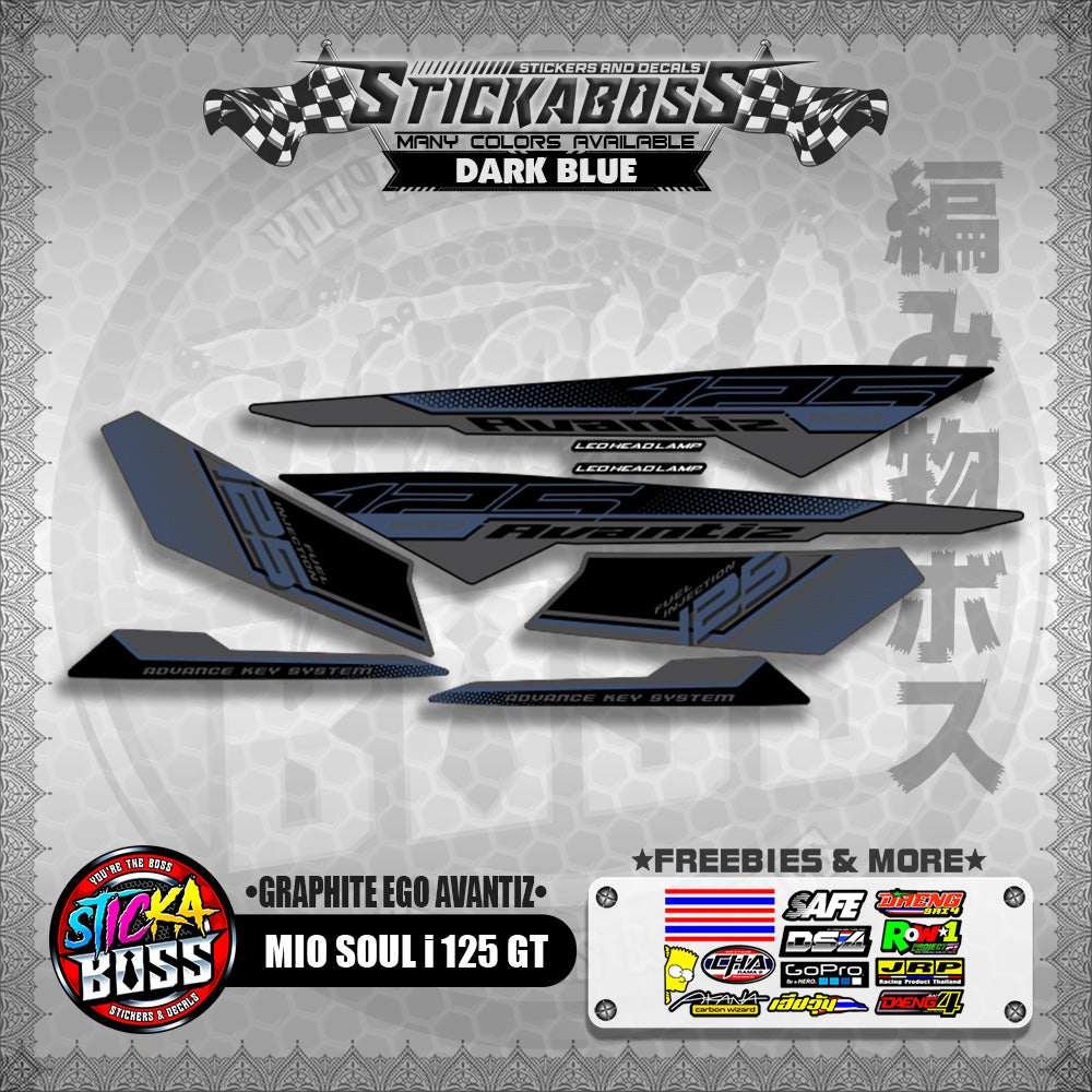 MIO SOUL I 125 GT STICKER DECALS ( GRAPHITE EGO AVANTIZ )【WITH FREEBIES】
