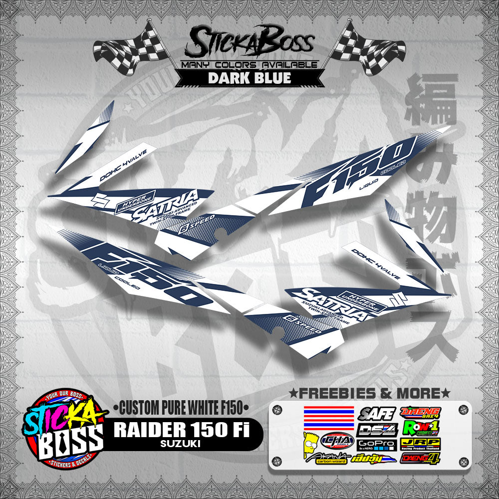 RAIDER 150 Fi STOCK DECAL ( CUSTOM PURE WHITE F150 )【WITH FREEBIES】