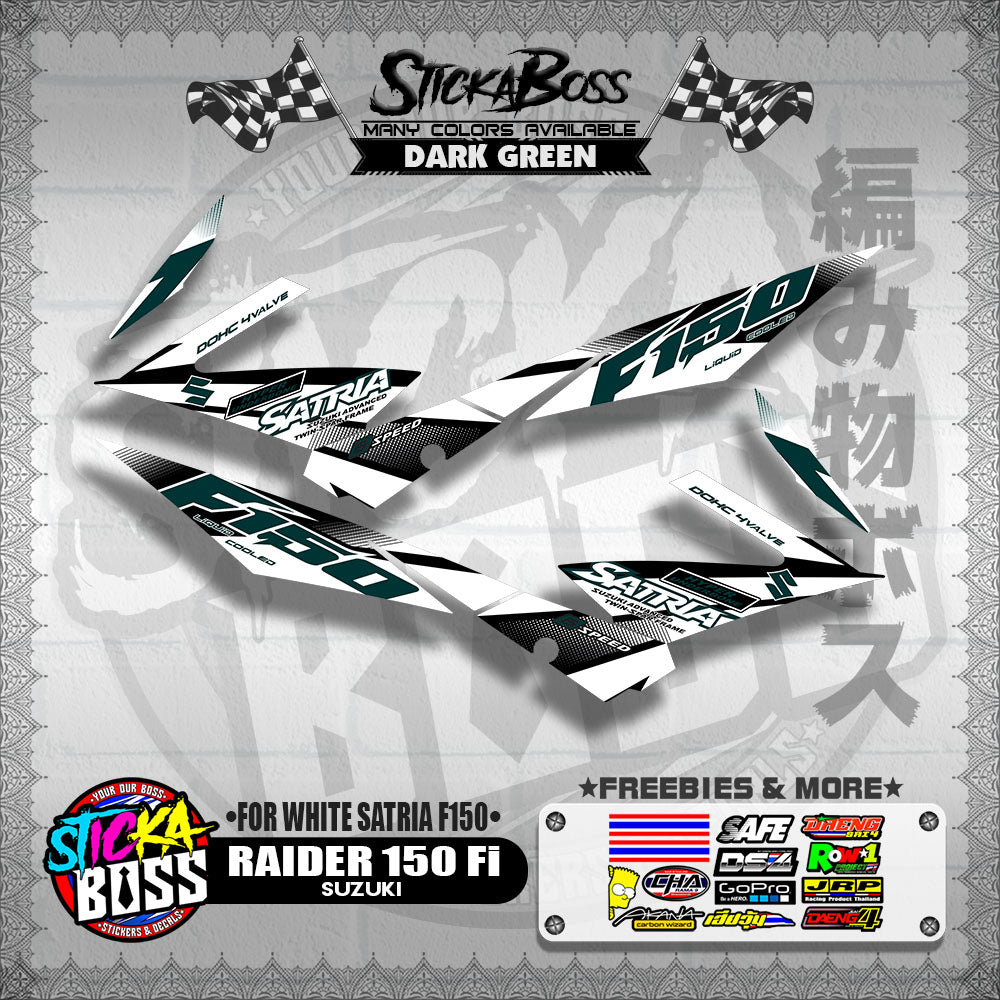 RAIDER 150 Fi STOCK DECAL ( FOR WHITE SATRIA F150 )【WITH FREEBIES】