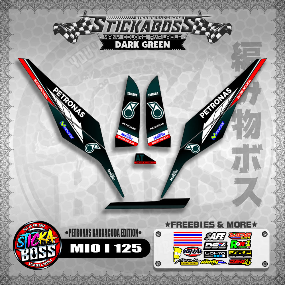 MIO I 125 STICKER DECALS ( PETRONAS BARRACUDA EDITION )【WITH FREEBIES】