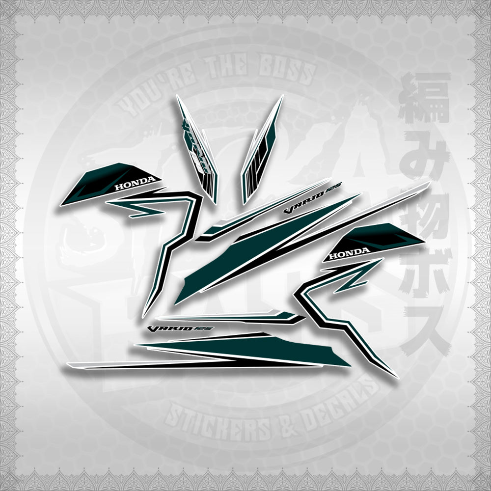 CLICK 125 V3 VARIO VR182114 DESIGN FOR WHITE STICKER DECALS By STICKABOSS (SOFIE LAMINATED WATERPROOF)