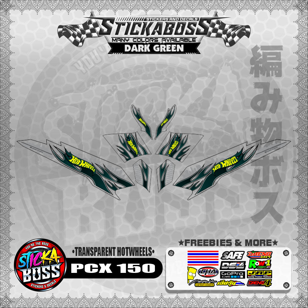 【PREMIUM UV PRINT】TRANSPARENT PCX 150 DECALS ( HOTWHEELS )【WITH FREEBIES】
