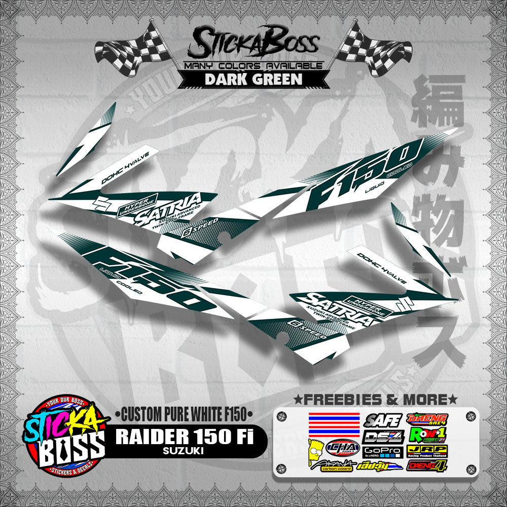 RAIDER 150 Fi STOCK DECAL ( CUSTOM PURE WHITE F150 )【WITH FREEBIES】