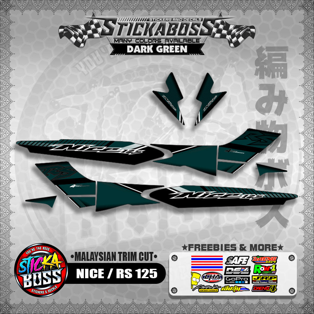NICE / RS 125 STICKER DECALS ( MALAYSIAN TRIM CUT )【WITH FREEBIES】