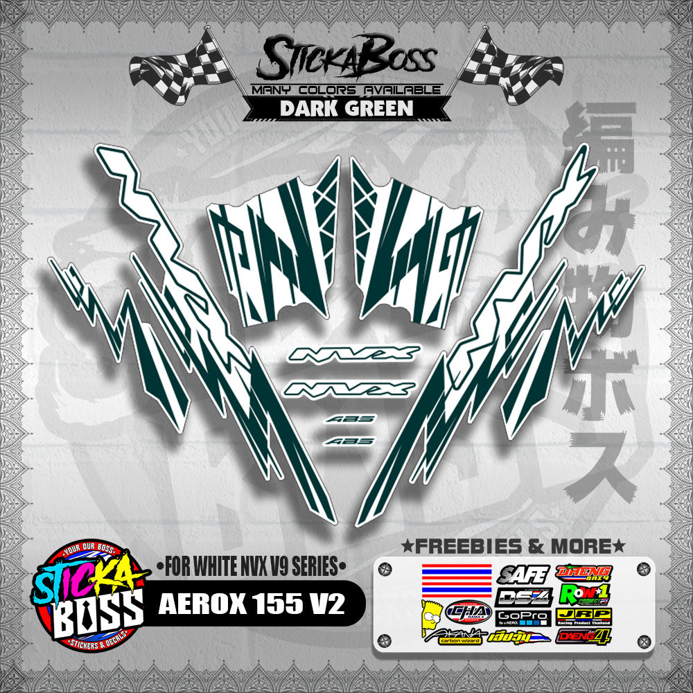 AEROX 155 V2 DECALS ( FOR WHITE NVX V9 SERIES )【WITH FREEBIES】