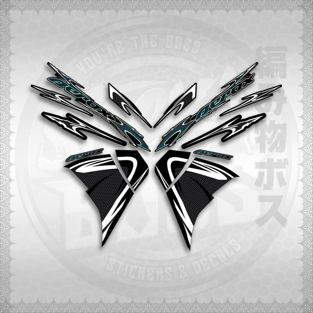 STICKER DECALS for AEROX 155 V2 (AV225LENEMOHO) By STICKABOSS (SOFIE LAMINATED WATERPROOF)