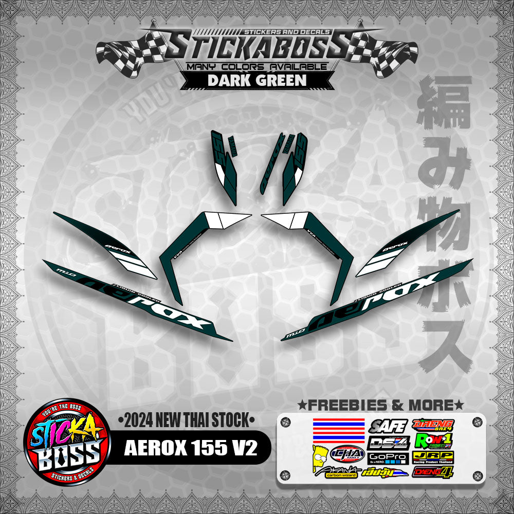 AEROX 155 V2 STICKER DECALS ( 2024 NEW THAI STOCK )【WITH FREEBIES】