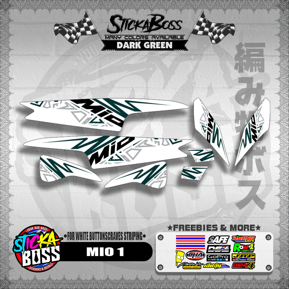 MIO 1 DECALS ( FOR WHITE BUTTONSCRAVES STRIPING )【WITH FREEBIES】