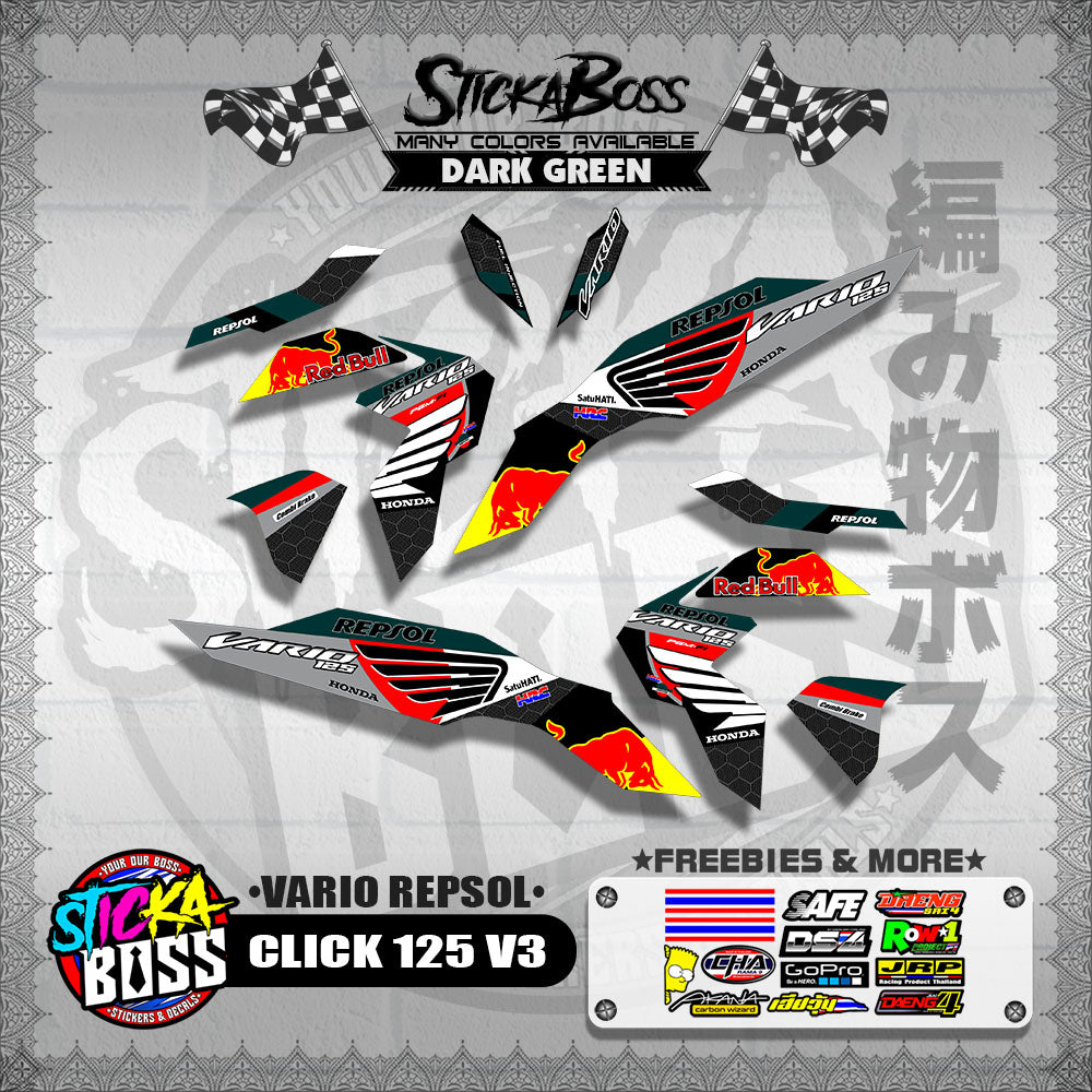 CLICK 125 V3 DECALS ( VARIO REPSOL )【WITH FREEBIES】