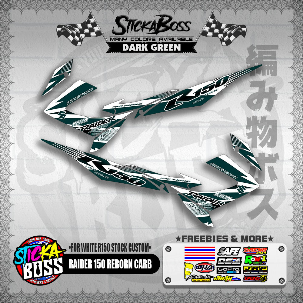RAIDER 150 REBORN CARB DECALS ( FOR WHITE R150 STOCK CUSTOM )【WITH FREEBIES】