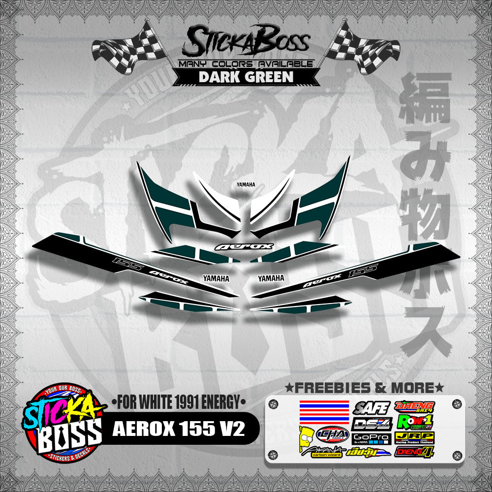 AEROX 155 V2 DECALS ( FOR WHITE 1991 ENERGY )【WITH FREEBIES】