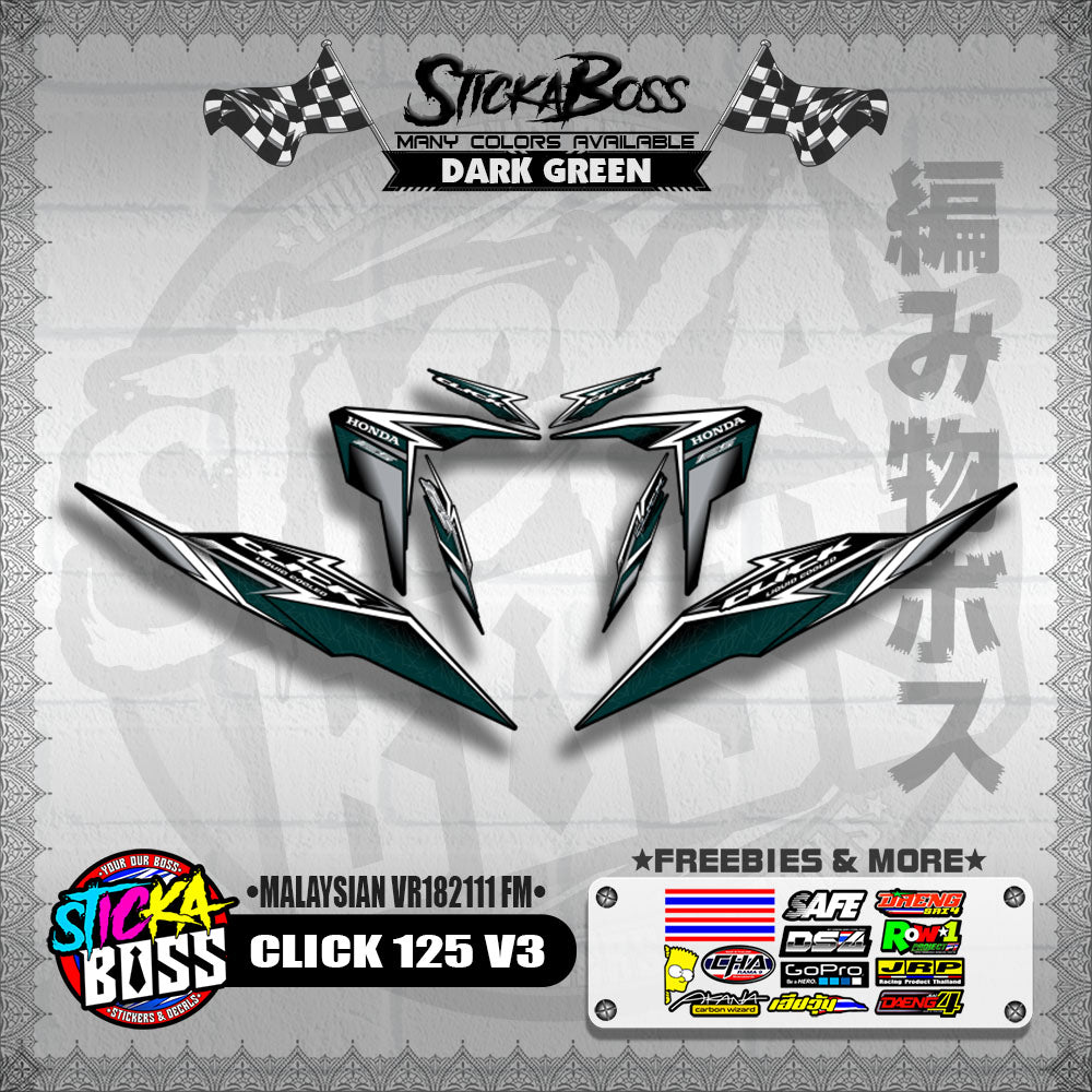 CLICK 125 V3 DECALS ( MALAYSIAN VR182111 FM )【WITH FREEBIES】