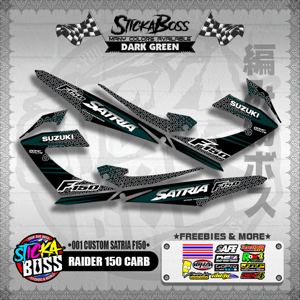 RAIDER 150 CARB DECALS ( 001 CUSTOM SATRIA F150 )【WITH FREEBIES】