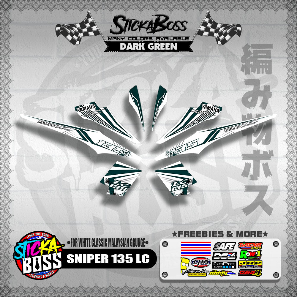 SNIPER 135 LC DECALS ( FOR WHITE CLASSIC MALAYSIAN GRUNGE )【WITH FREEBIES】