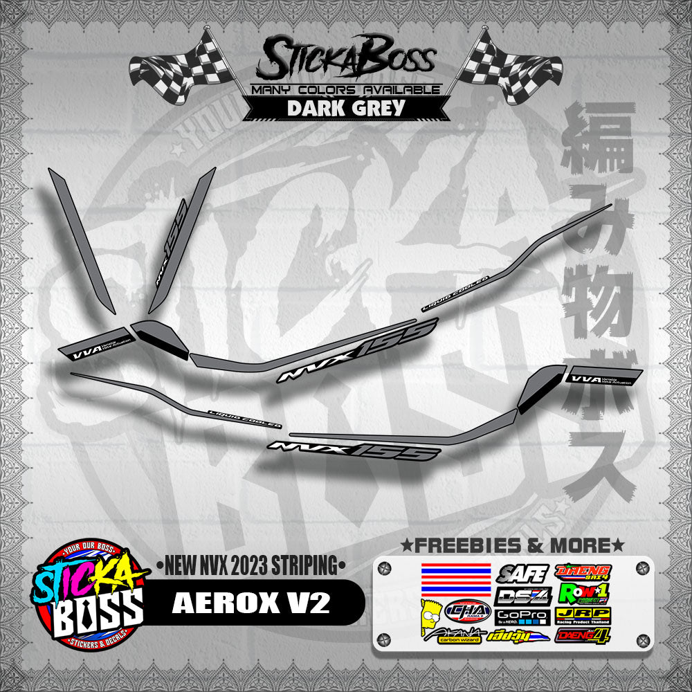 AEROX V2 MALAYSIAN DECALS ( NEW NVX 2023 STRIPING )【WITH FREEBIES】