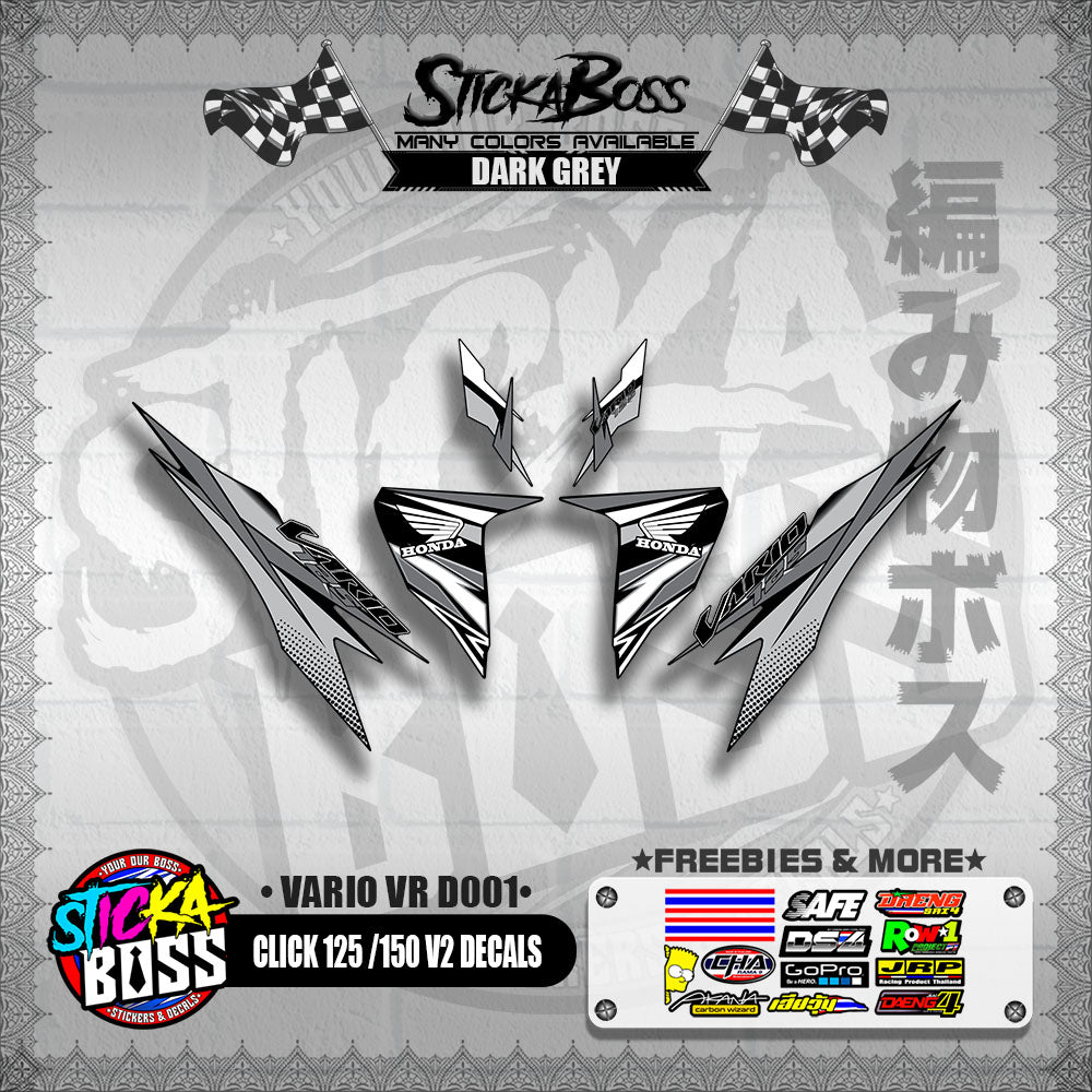 CLICK 125 / 150 V2 DECALS ( VARIO VR D001 )【WITH FREEBIES】