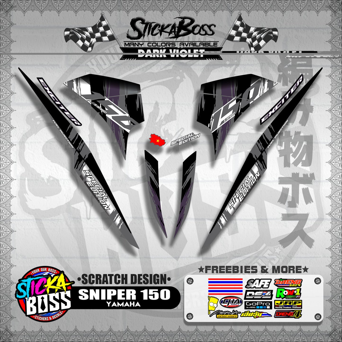 SNIPER 150 VIETNAM DECALS ( SCRATCH DESIGN )【WITH FREEBIES】