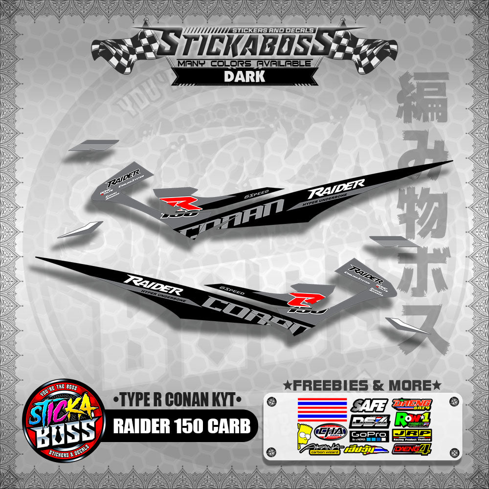 RAIDER 150 CARB DECALS ( TYPE R CONAN KYT )【WITH FREEBIES】