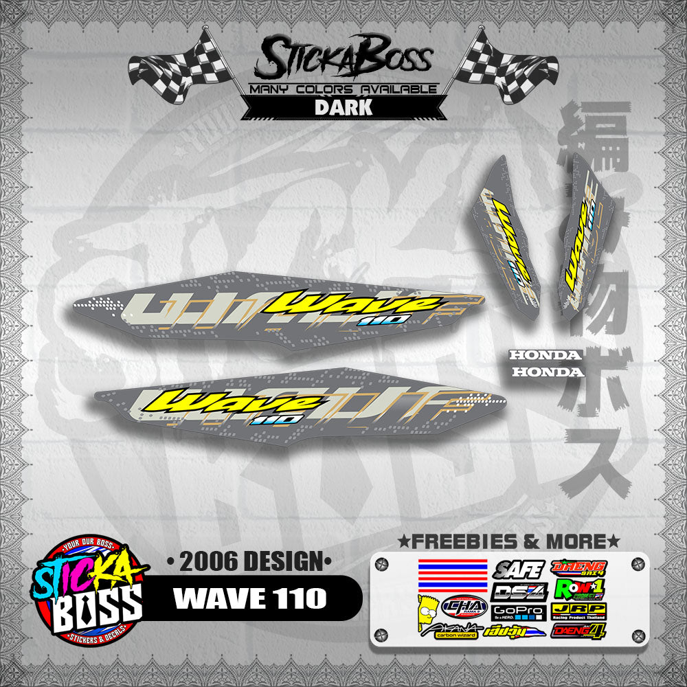 WAVE 110 DECALS ( 2006 DESIGN )【WITH FREEBIES】