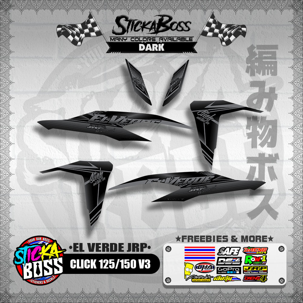 CLICK 125 / 150 V3 DECALS ( EL VERDE JRP )【WITH FREEBIES】