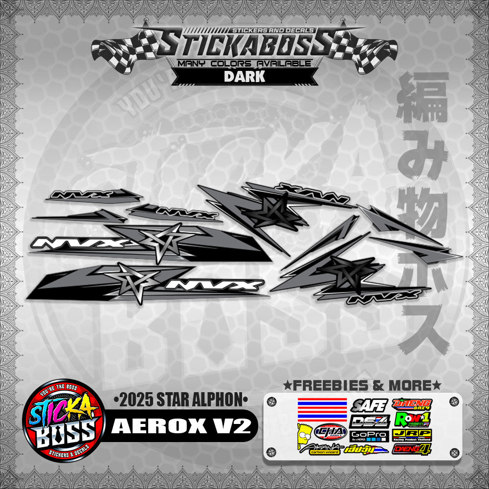 AEROX V2 INDO STICKER DECALS ( 2025 STAR ALPHON )【WITH FREEBIES】