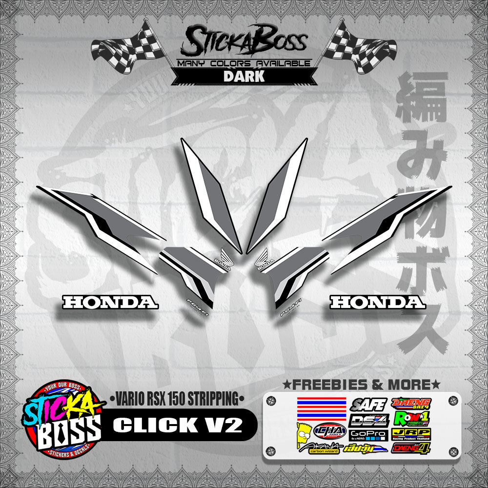 CLICK V2 DECALS ( VARIO RSX 150 STRIPPING )【WITH FREEBIES】