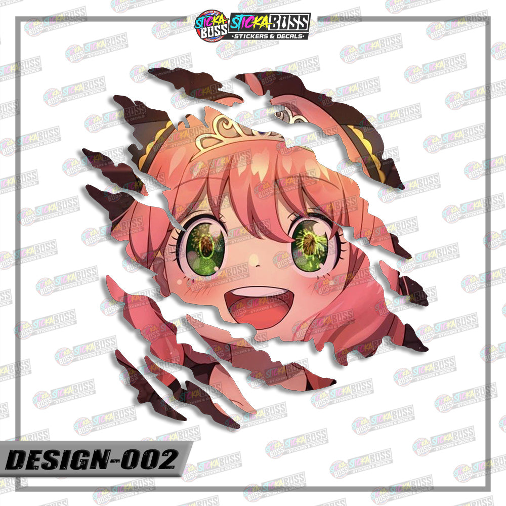 ANYA SPY X FAMILY | ANIME SCRATCH STICKER【VINYL PRINTED】( LAMINATED / WATERPROOF )【Stickaboss】