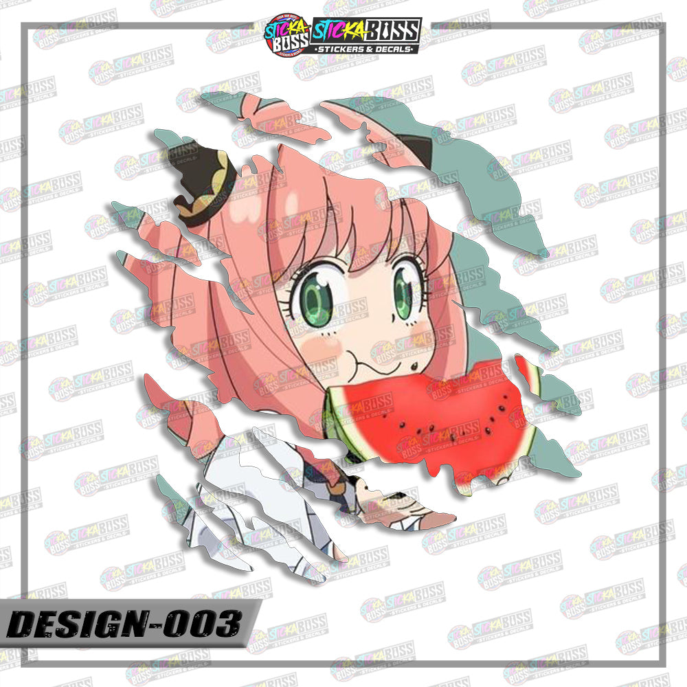 ANYA SPY X FAMILY | ANIME SCRATCH STICKER【VINYL PRINTED】( LAMINATED / WATERPROOF )【Stickaboss】